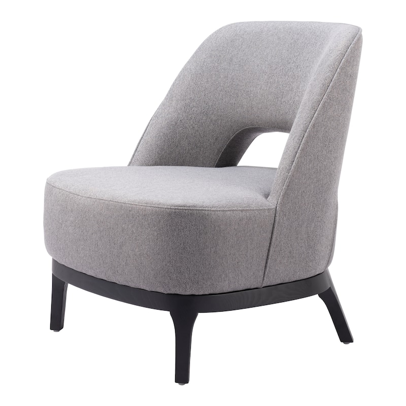 HomeRoots 26" Gray And Black Fabric Lounge Chair - 25.6' X '30.5' X '28.7