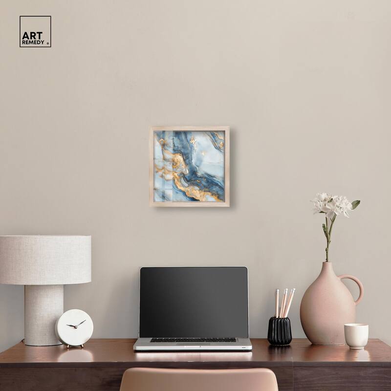 Golden Cloud Marble Shadowbox by Art Remedy