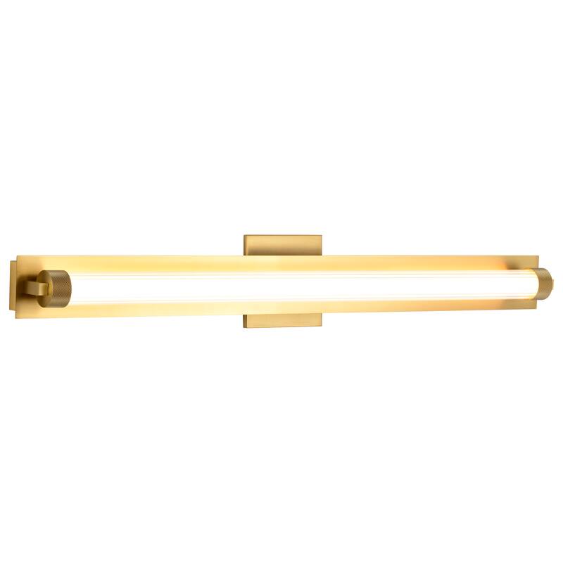 Larissa 32 Inch LED Vanity 3000K CCT Vintage Brass Finish Opaque Glass - Vintage Brass