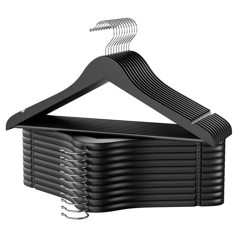 StorageWorks Wooden Clothes Hangers, Hangers for Coats, Shirts, Jackets, Pants, Suits - 20-pack - Matte Black