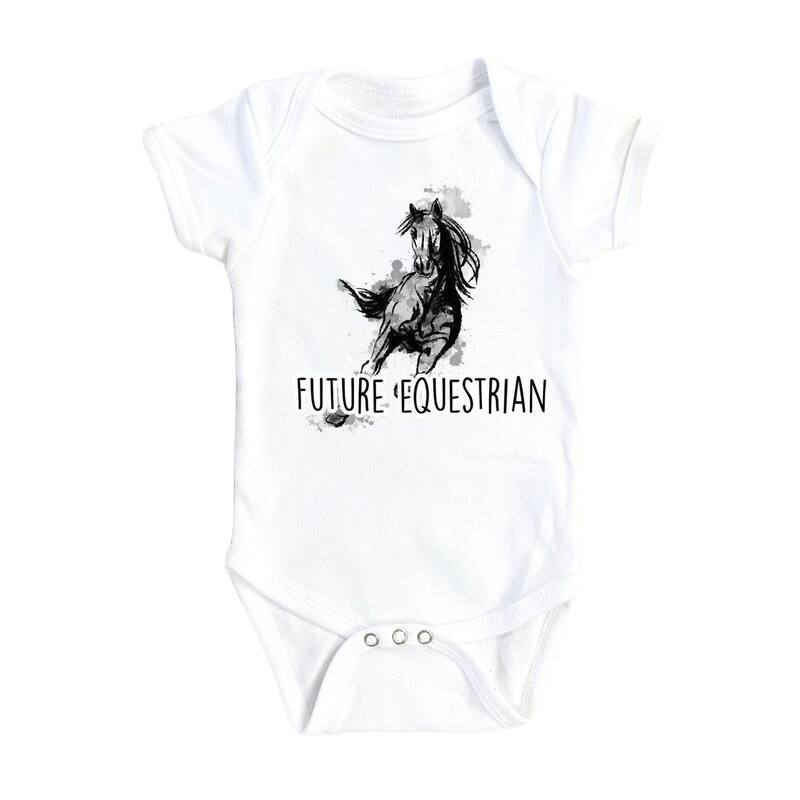 Future Equestrian - Baby Boy Girl Clothes Infant Bodysuit Funny Cute Newborn - White - Newborn