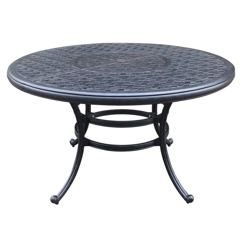 Ventura Cast Aluminum 5 Piece Round Dining Set with 4 Arm Chairs