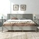 preview thumbnail 9 of 22, Queen Bed Frame in Gray with Pine and MDF for a Sleek Look Gray - King