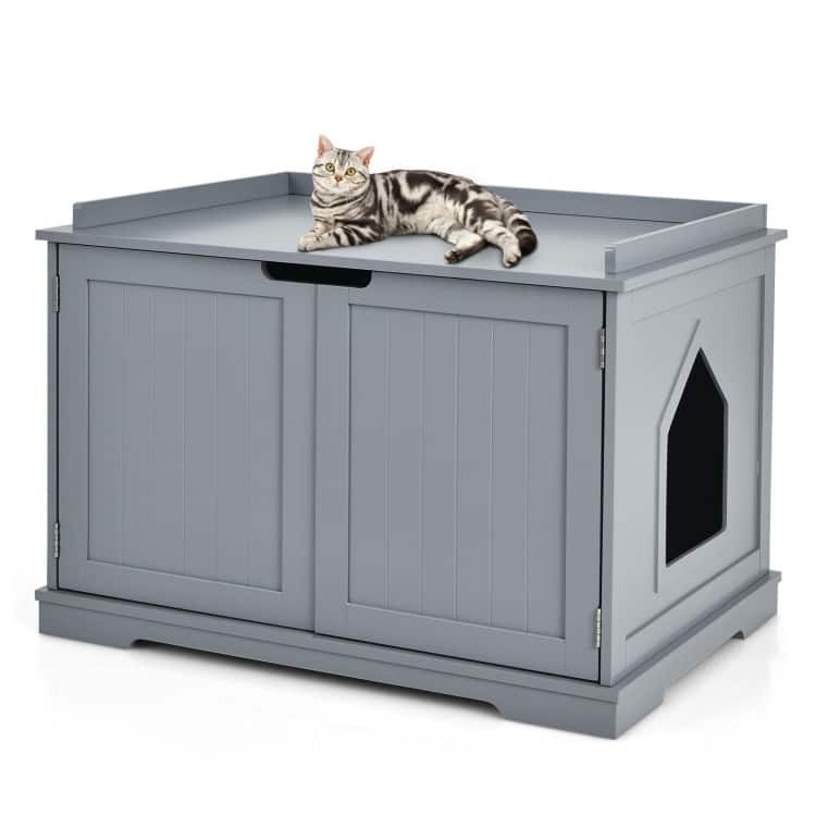 Multifunctional Cat House with Double Doors and Extra Countertop Space