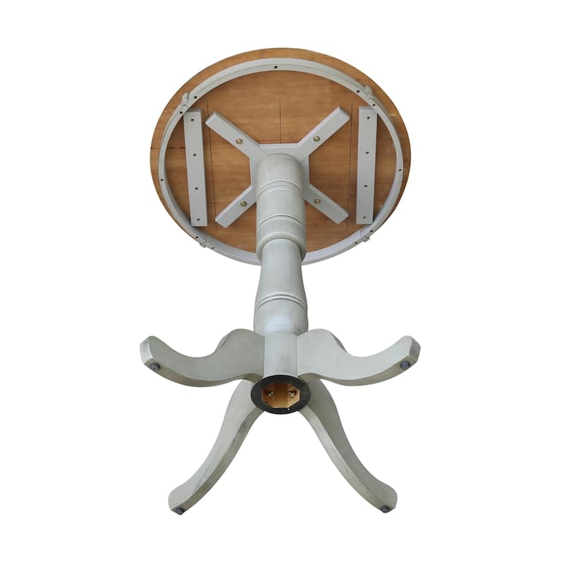30" Round Top Pedestal Table - Hickory/Stone
