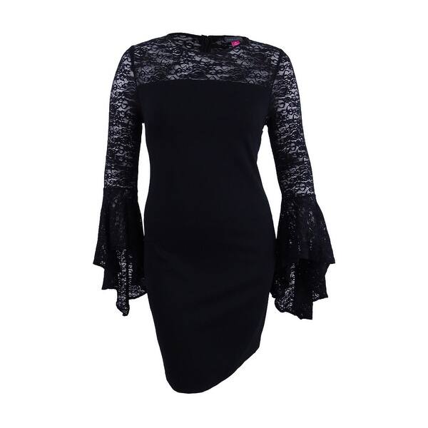 Shop Vince Camuto Women S Bell Lace Sleeve Sheath Dress 10 Black