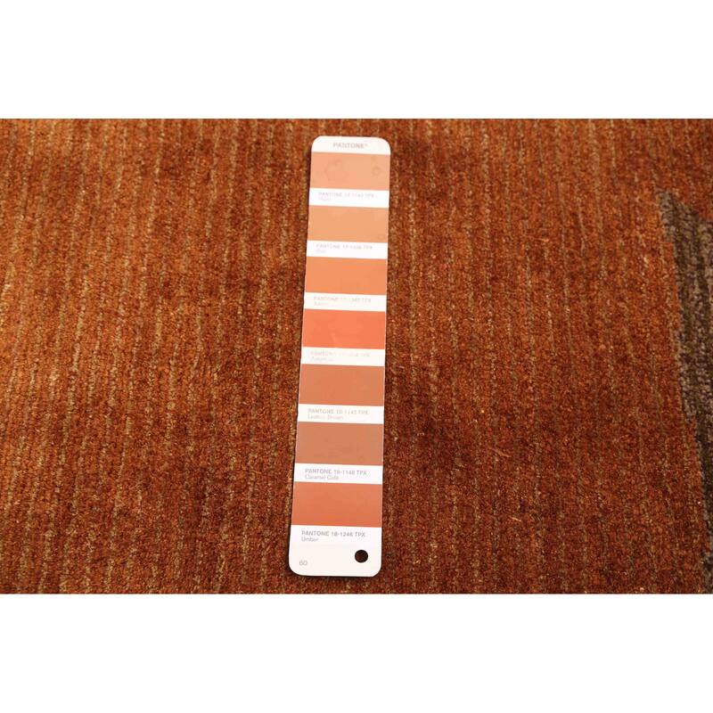 ECARPETGALLERY Hand-knotted Opulence Brown Viscose, Wool Rug - 9'11 x 10'0