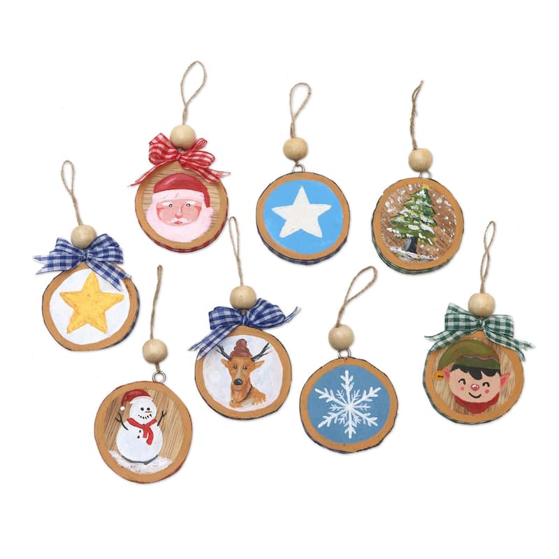 Novica Handmade Making Merry Wood Holiday Ornaments (Set Of 8)