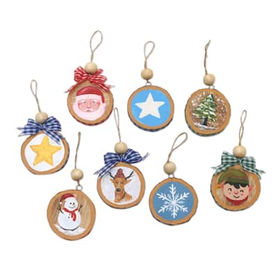 Novica Handmade Making Merry Wood Holiday Ornaments (Set Of 8)