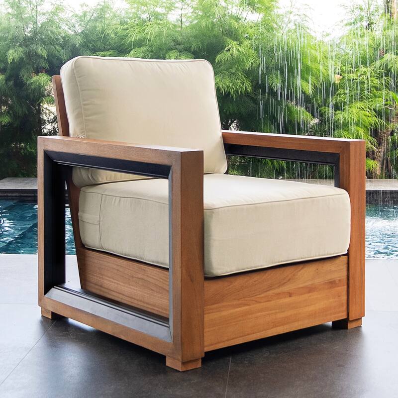 Cambridge Casual Carson 3-piece Teak Club Chair Outdoor Set with Cushion