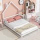 preview thumbnail 3 of 16, Full Size House Headboard Bed Frame with Handrails for Kids' Bedroom, White