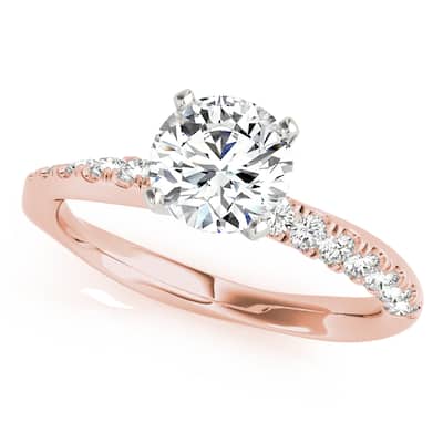 Auriya 14k Rose Gold Lab Grown Round Diamond Engagement Ring 0.50 to 5.00 ct. tw. (F-G VS)