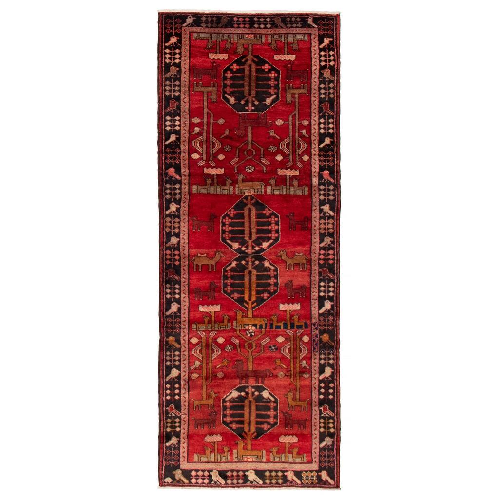 ECARPETGALLERY Hand-knotted Andelz Red Wool Rug - 3'8 x 9'9