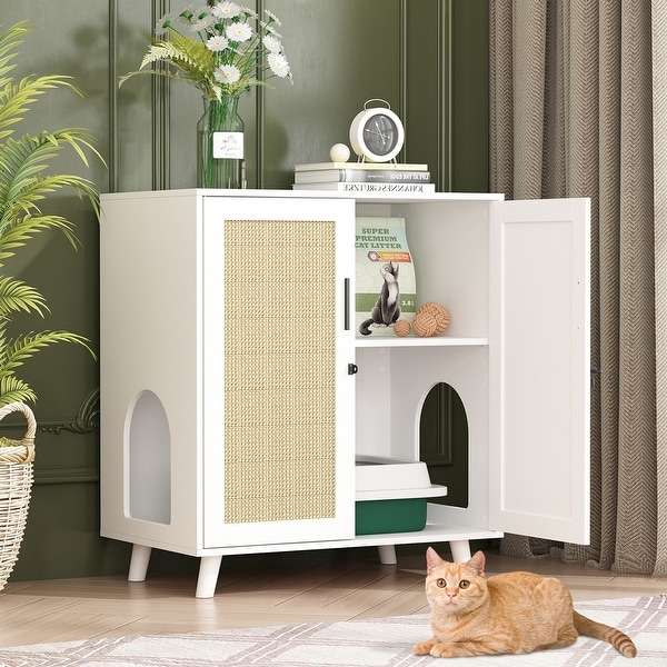 Cat Litter Box Enclosure Cat House Side Table Door Cabinet Bookcase On Sale Bed Bath Beyond 38355909