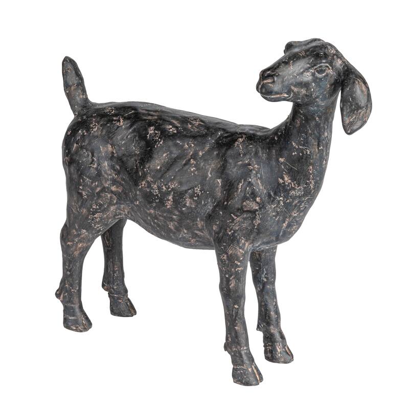 Resin Goat Accent Decor with Cast Iron Finish
