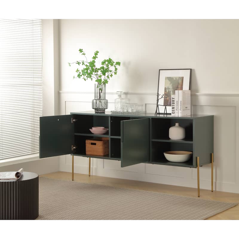 mid century Sideboard Buffet Table or TV Stand with storage - Green