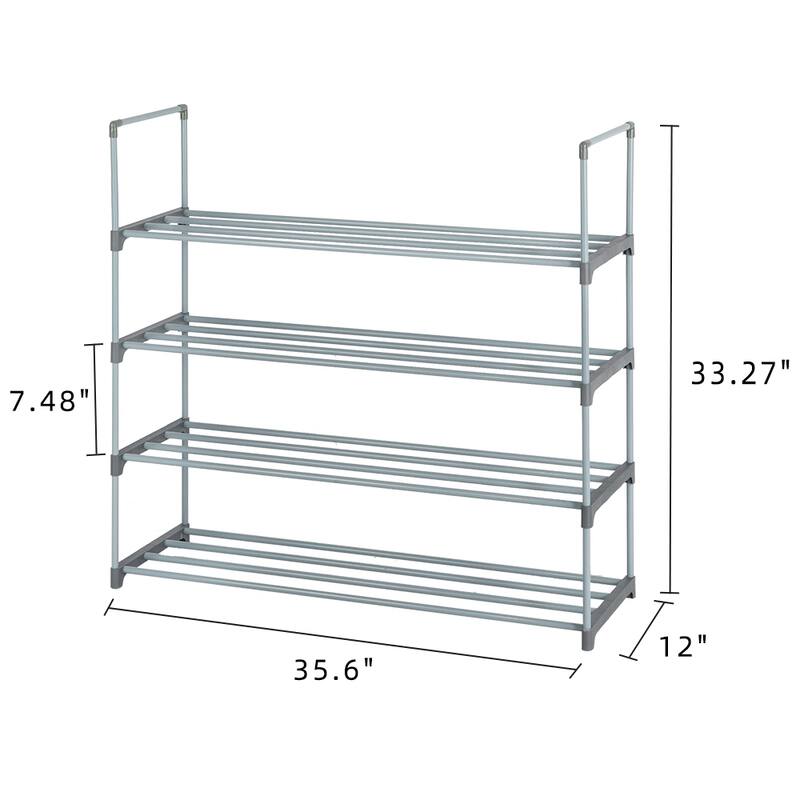 Metal Tower Shoe Rack Shelf Storage Organizer For Entryway, Hallway