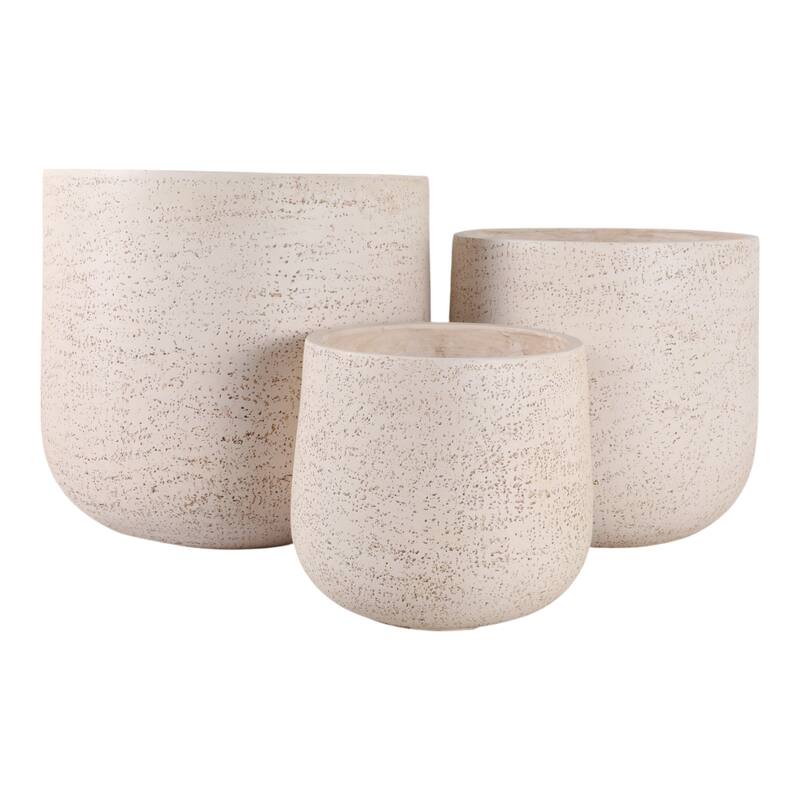 Polyresin Carved Planters Set of 3 - 11" - 14"