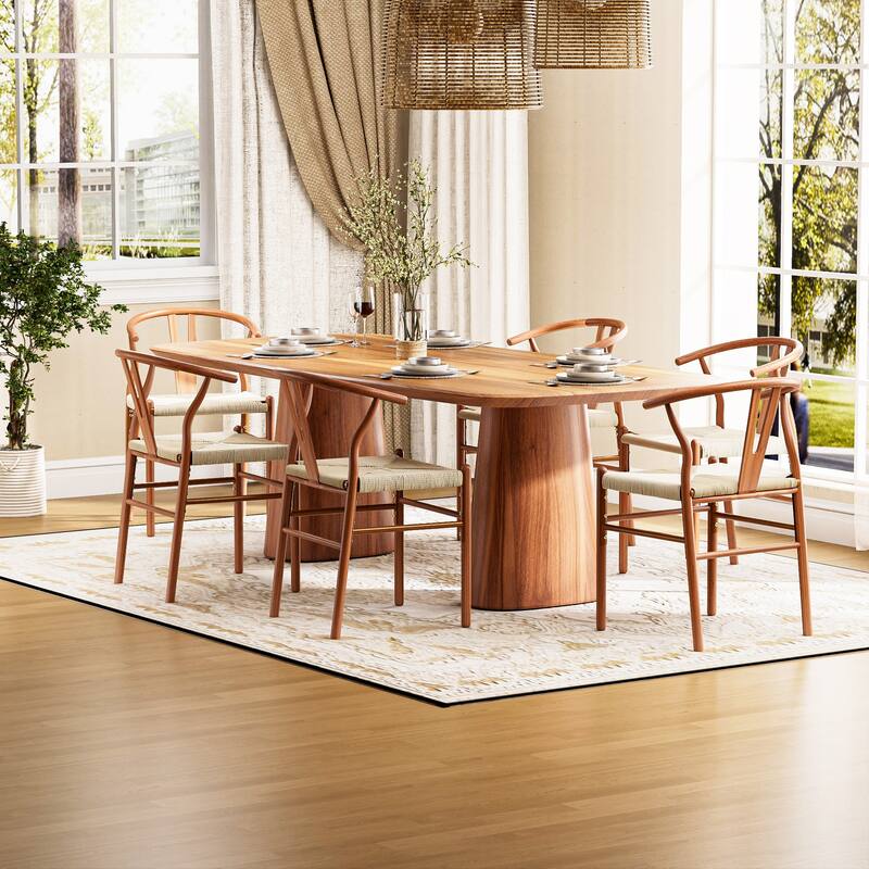 Set of 2 Handwoven Boho Dining Chairs