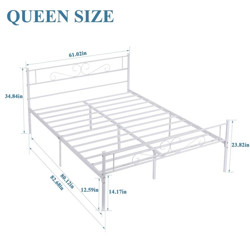 VECELO Premium Platform Bed Frame with Headboard,Easy Set-up Twin/Full/Queen Size Bed