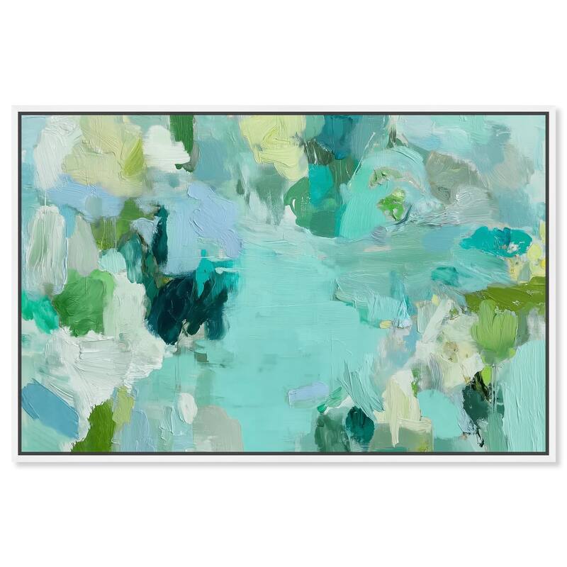 Alista Green Blues Canvas by Art Remedy - White - 45" x 30"