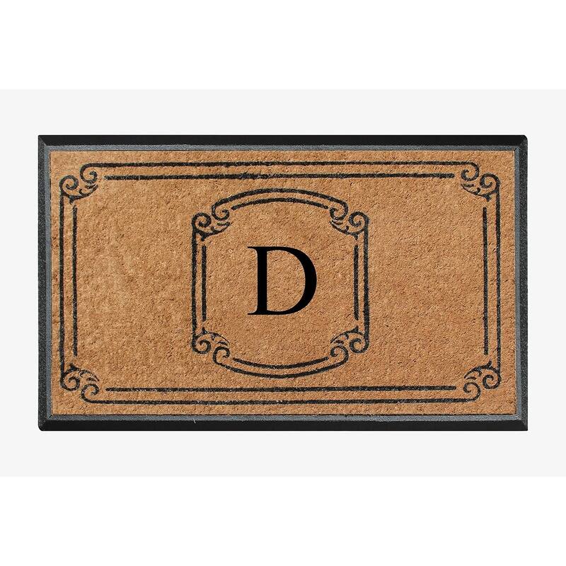 A1HC Natural Coir Monogrammed Door Mat For Front Door, 30"x48"