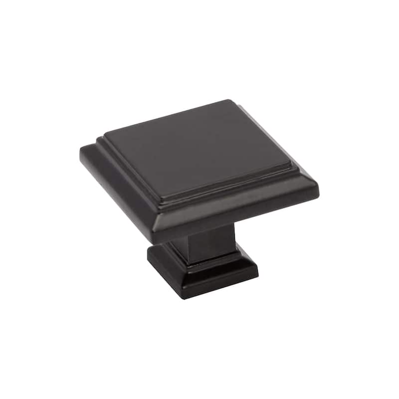 Utopia Alley Dover Cabinet Ring Pull Knob - Vintage Cabinet Hardware with Hand Finished Matt Black, 1.26", 3.78" & 5" - Knob 1 pack - Matt Black