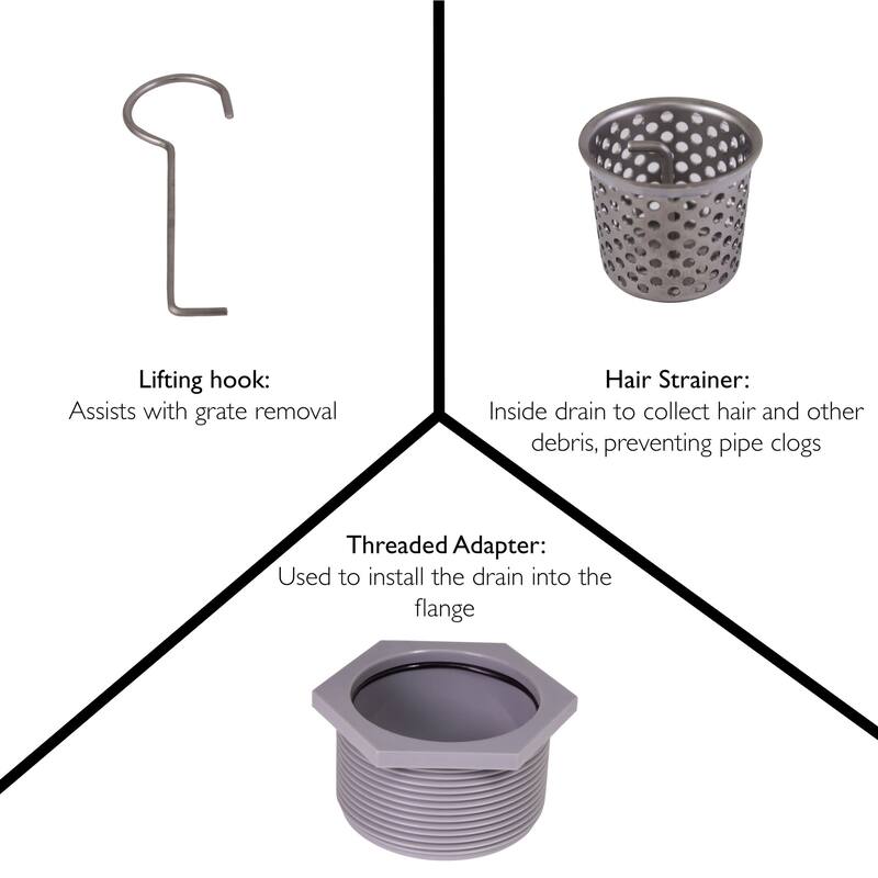 Design House 542852 4" Square Shower Drain