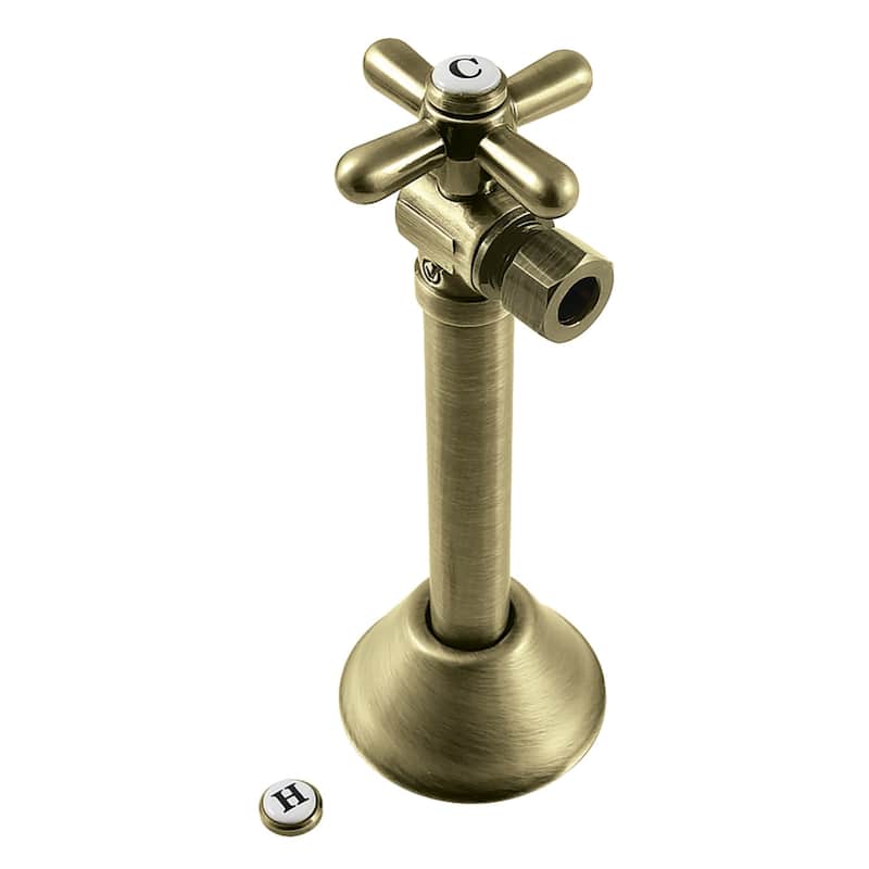 Kingston Brass Vintage 5-1/2 Inch Tall Angle Stop with 1/2 Inch Sweat, - Antique Brass