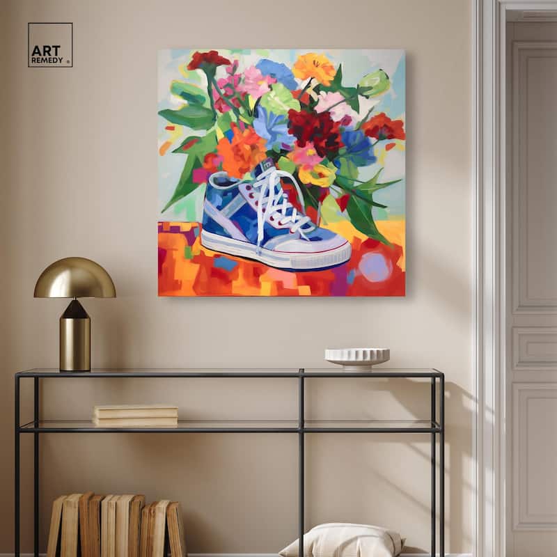 Colorful Sneaker Bouquet Canvas by Art Remedy, Gallery Wrapped