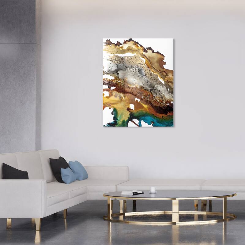 Wynwood Studio Abstract Glitter Rocks III Bronze and Copper Modern & Contemporary Wall Art Canvas Print - 36 x 30