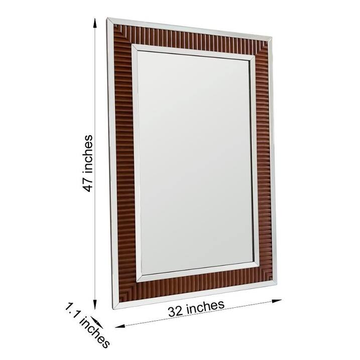 Wood Rectangular Accent Wall Mirror - 47'' H X 32'' W X 1.1'' D