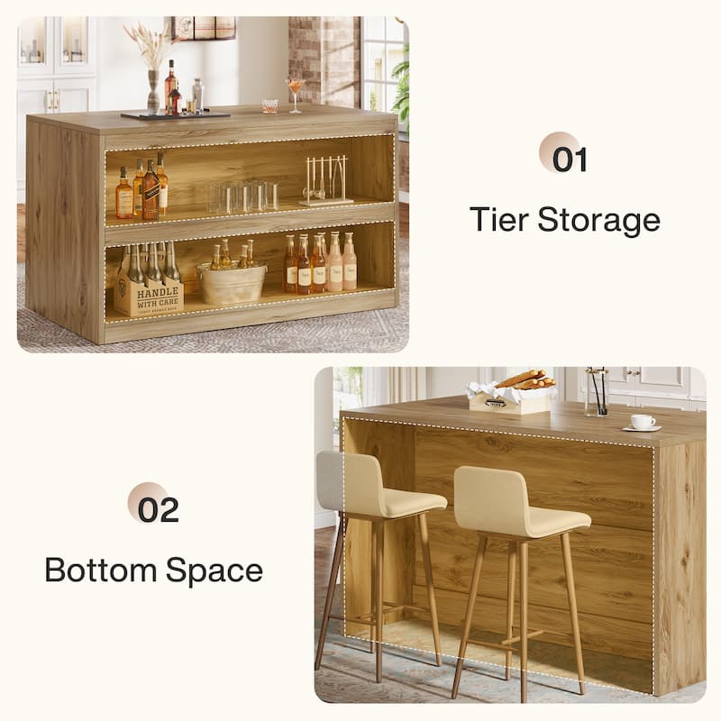 3-Tier Modern Bar Table for Home Pub, Bistro