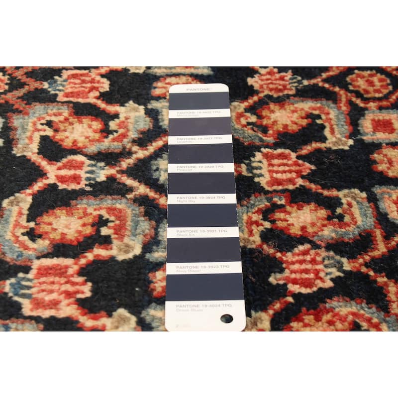 ECARPETGALLERY Hand-knotted Andelz Navy Wool Rug - 3'4 x 9'10