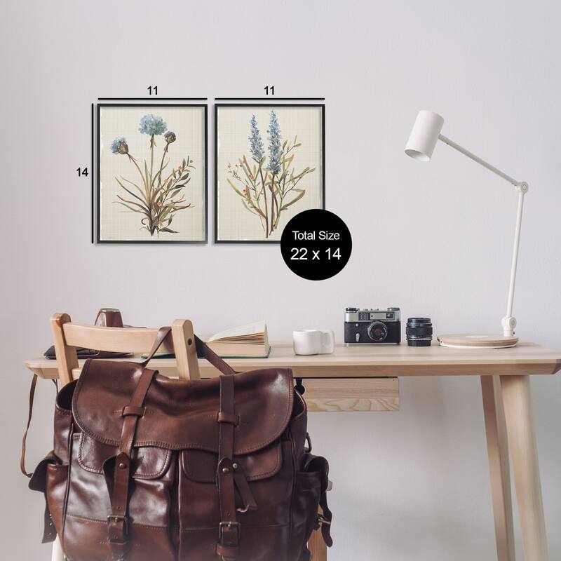 Stupell Natural Budding Blooms Framed Giclee Art Design By Carol Robinson (Set of 2)
