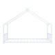 preview thumbnail 9 of 7, White Twin Size Metal House Bed with Roof, Fence and Back for Kids, Boys and Girls, Bedroom