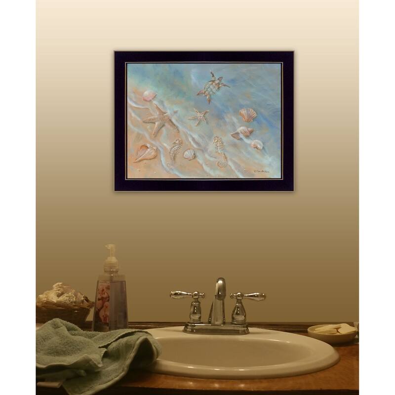 TrendyDecor4U Contemporary "Seashore Star II" Framed Print Wall Art