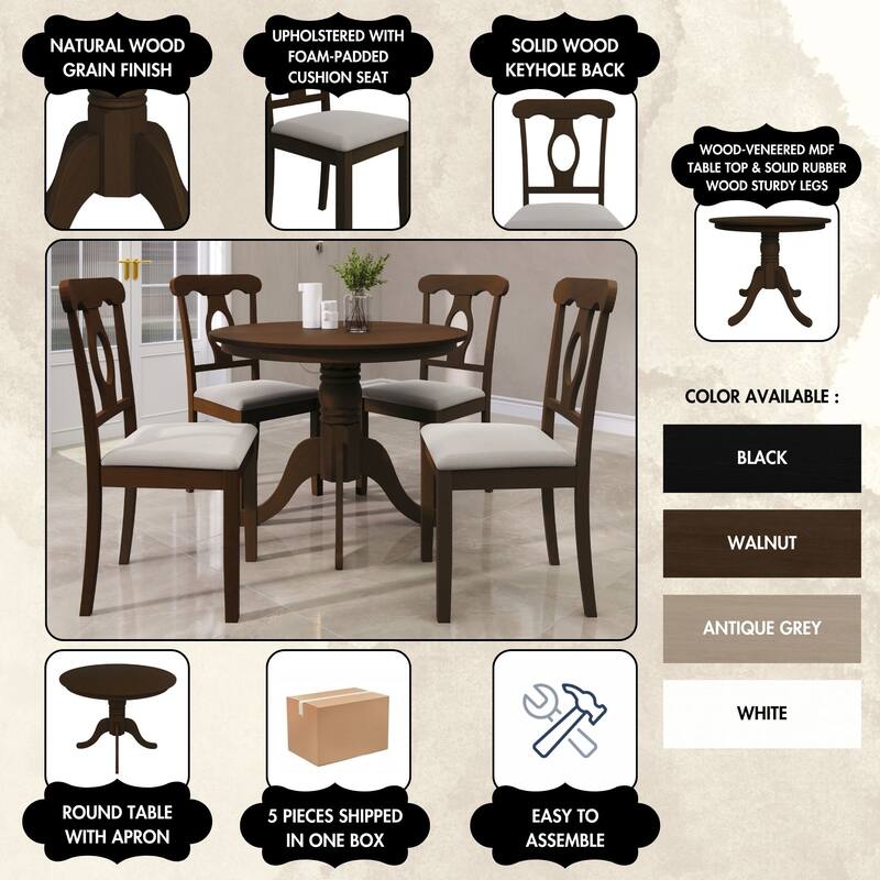 CraftPorch Mid-Century 5-piece Wooden Dining Set