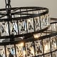 preview thumbnail 8 of 15, AloaDecor Modern Crystal Chandelier Matte Black Finish Tiered Drum Pendant Light for Small Spaces Dining Room Entryway
