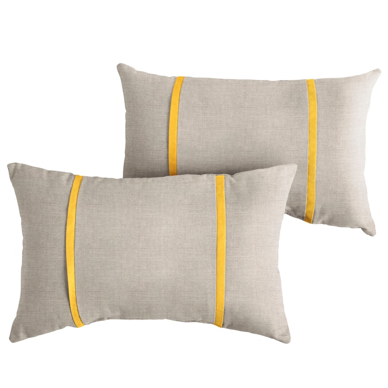 Sorra Home Sunbrella Outdoor Double Petite Flange Pillow Set of 2