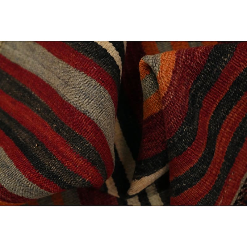 Hand Woven Oriental 100% Wool Carpet Southwestern Geometric Multi-Colored Kilim Area Rug - 9' 1'' X 5' 4''