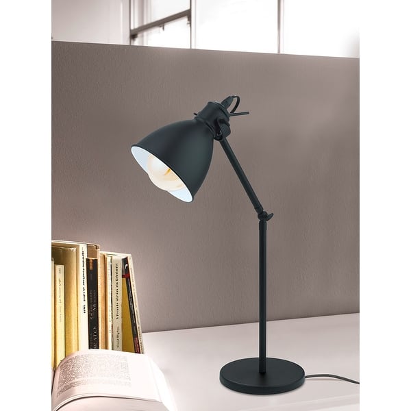 bizon Tussendoortje Onmiddellijk Eglo Priddy 1-Light Black Desk Lamp with Black Exterior White Interior -  Overstock - 31809418