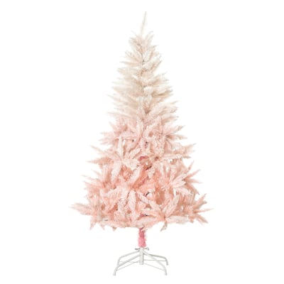 HOMCOM Pink Christmas Tree with Stand, Pink Christmas Decorations