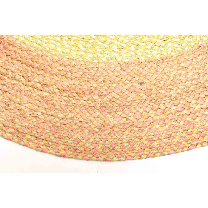 ECARPETGALLERY Braided Weave Palas Denizli Tan Jute Rug - 3'2 x 3'2