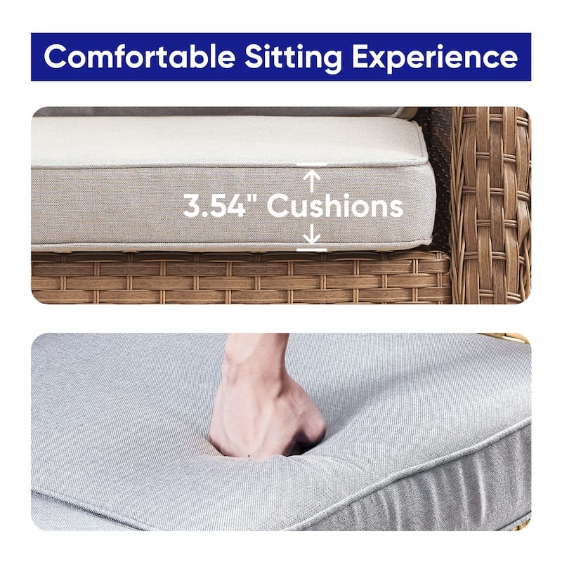 Gymojoy Wicker Patio Club Chairs with Olefin Weather-Resistant Cushions