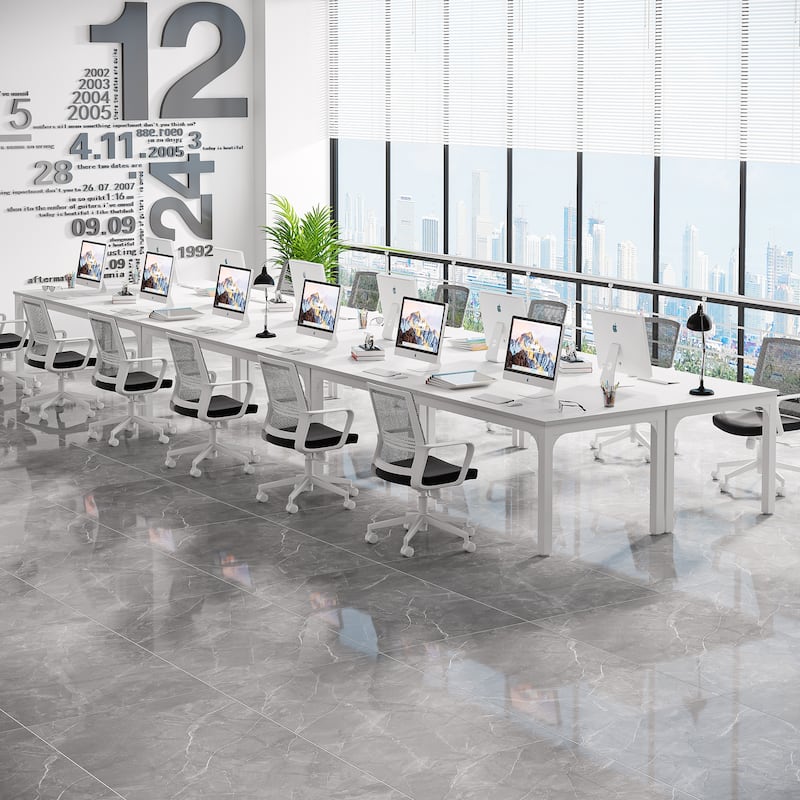 6.5FT Conference Meeting Seminar Business Table Set for 8-12 Person (Set of 2)