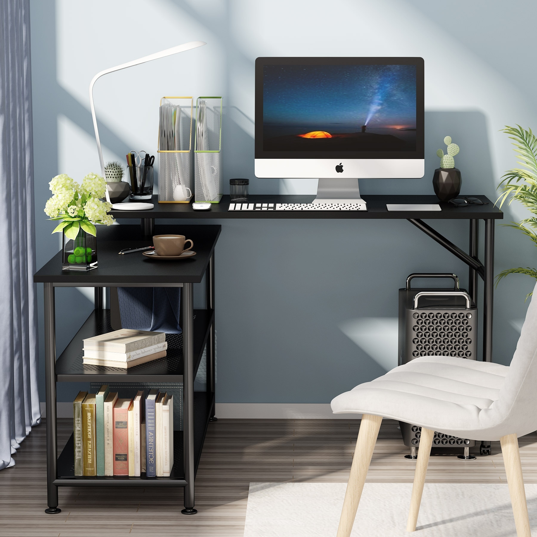 Yerby foldable rotating shop corner desk