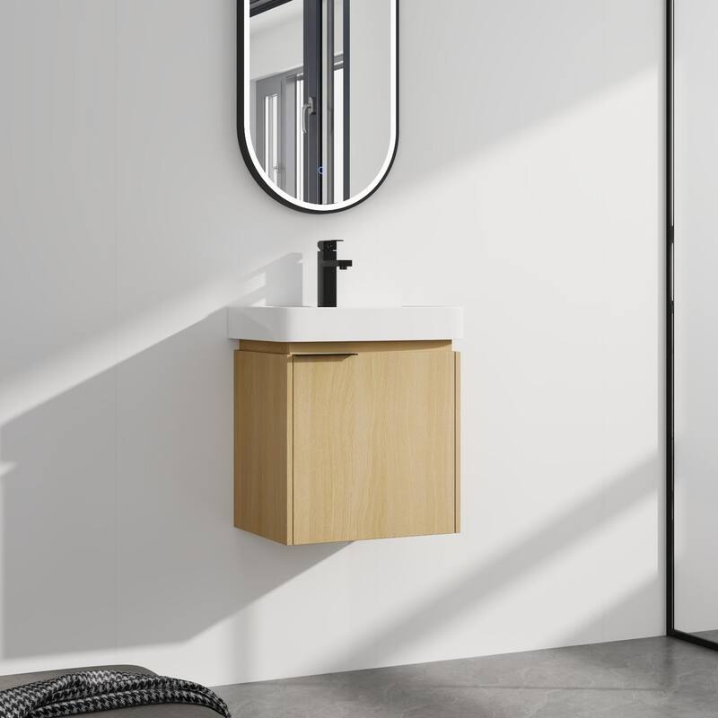 ARTCHIRLY 16/20/24/30/36 Inch Bathroom Vanity With Sink, Floating Bathroom Vanity With Soft Close Door
