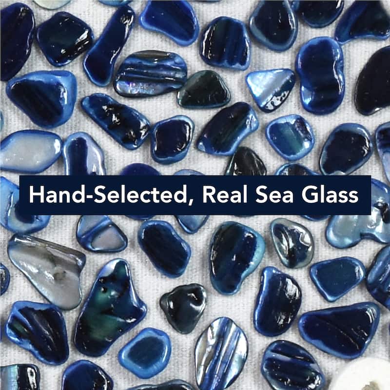 American Art Decor 2-Piece Coastal Seashell & Sea Glass Shadowbox Framed Wall Art Set