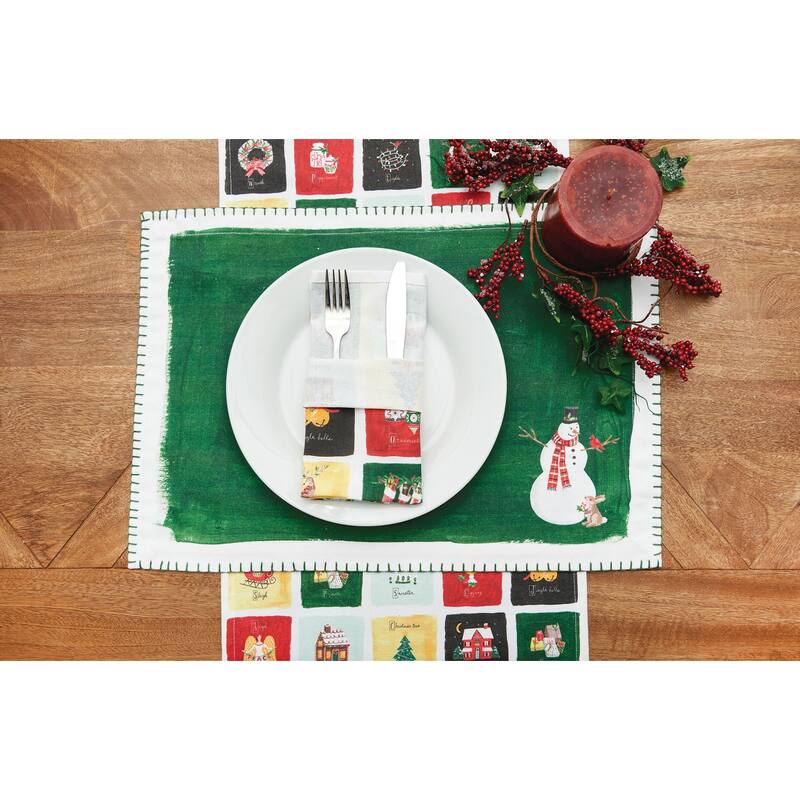 Alphabet Grid Printed Napkin Set of 6 - Set of 6